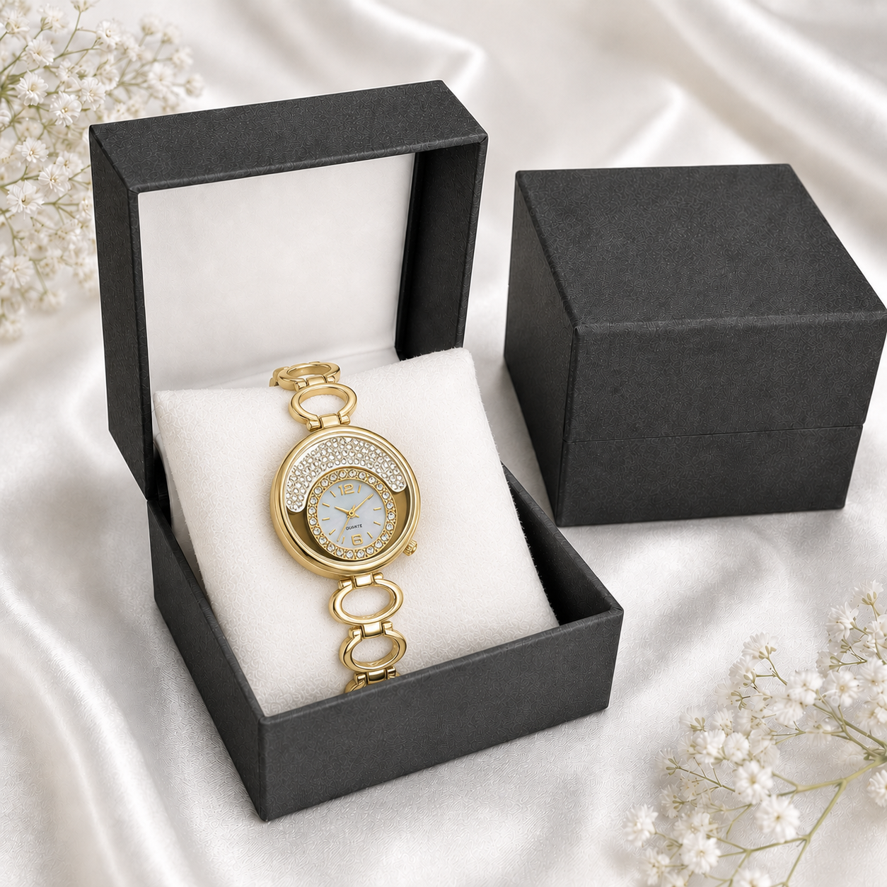 Crystal Accent Analogue Quartz Bracelet Watch