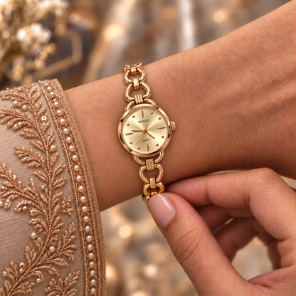 Gold Open-Link Chain Watch