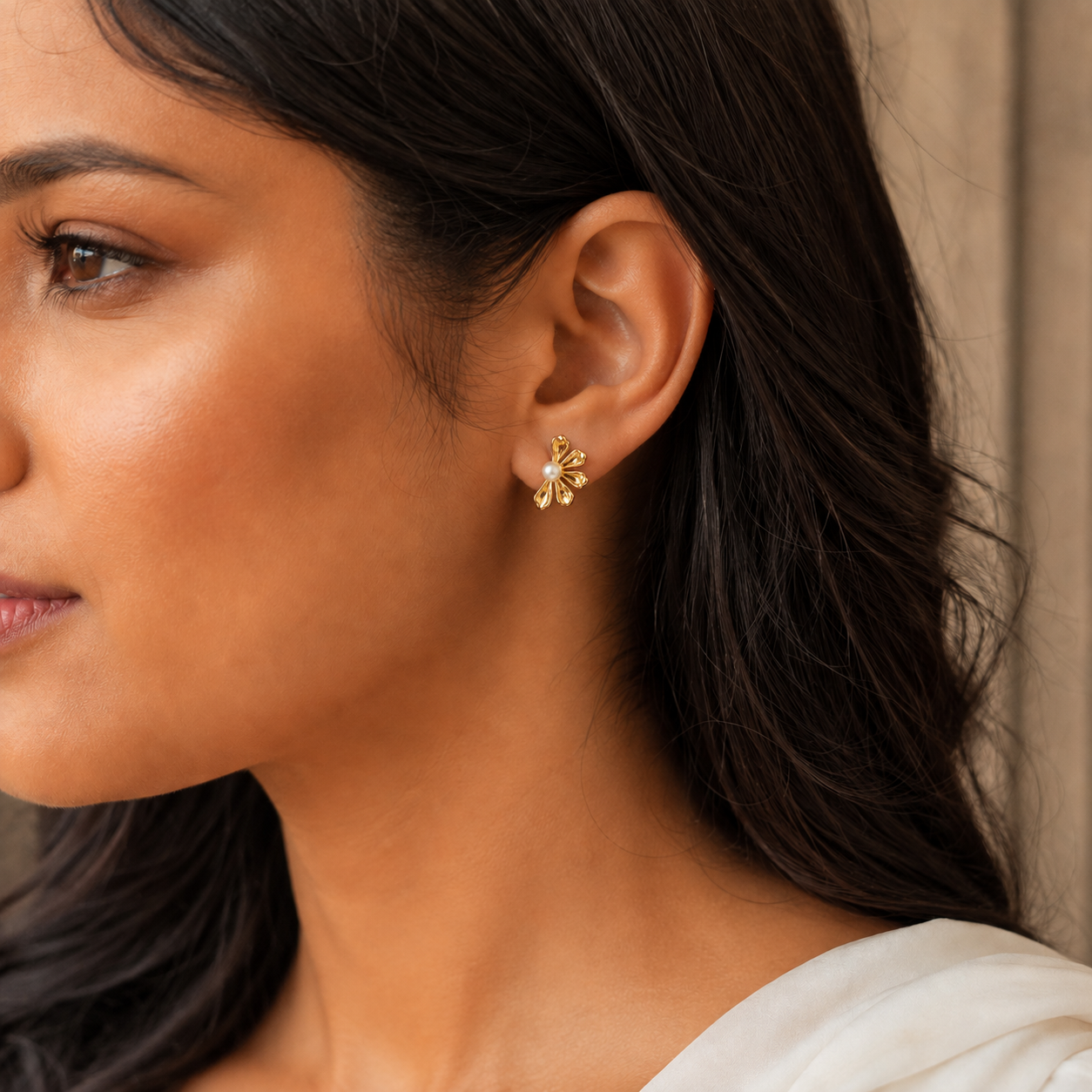 Pearl Petal Earrings