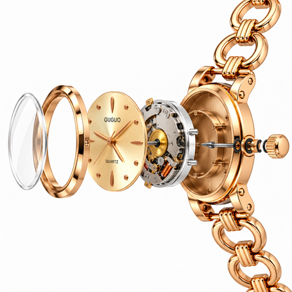 Gold Open-Link Chain Watch