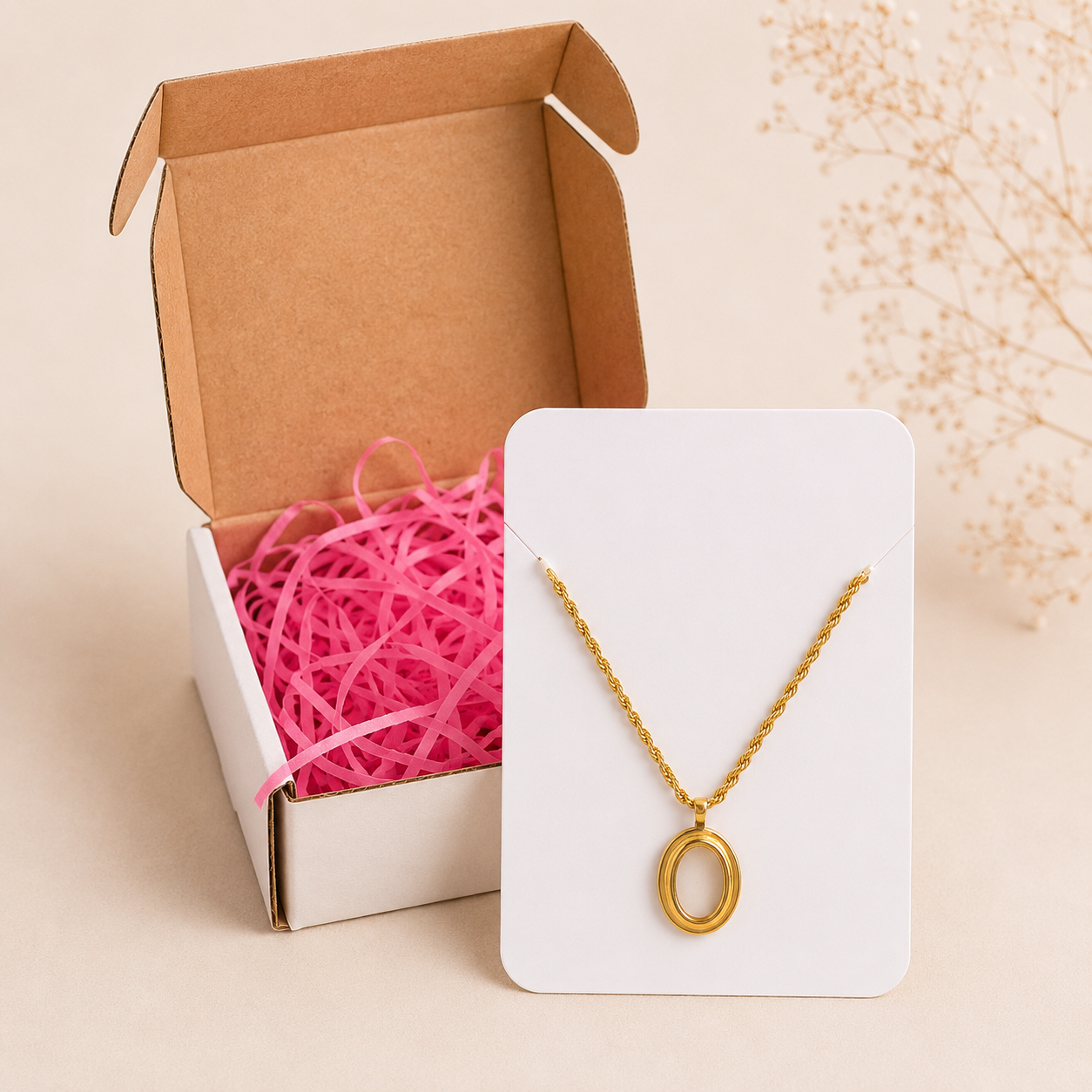 Geometric Oval Opal Necklace