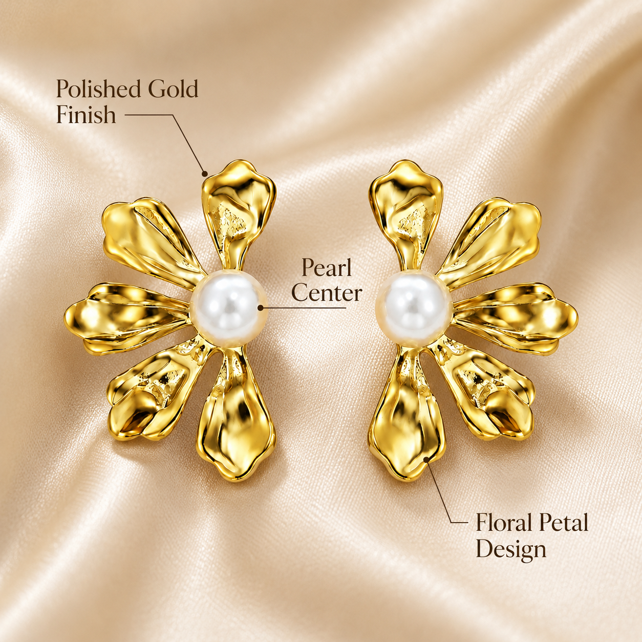 Pearl Petal Earrings