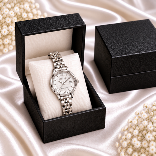 CITIZEN Silver Globe Dial Classic Watch