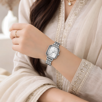 Faceted Square Bracelet Watch