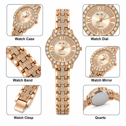 Luxury Crystal Rose Watch
