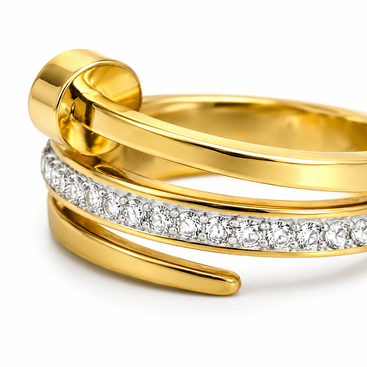 Crystal Nail Wrap Ring