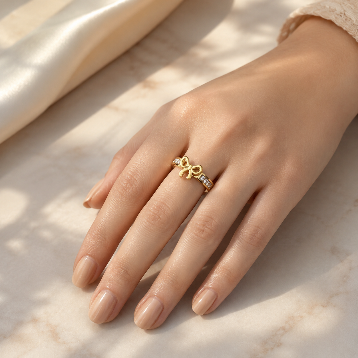 Bow Knot Crystal Ring