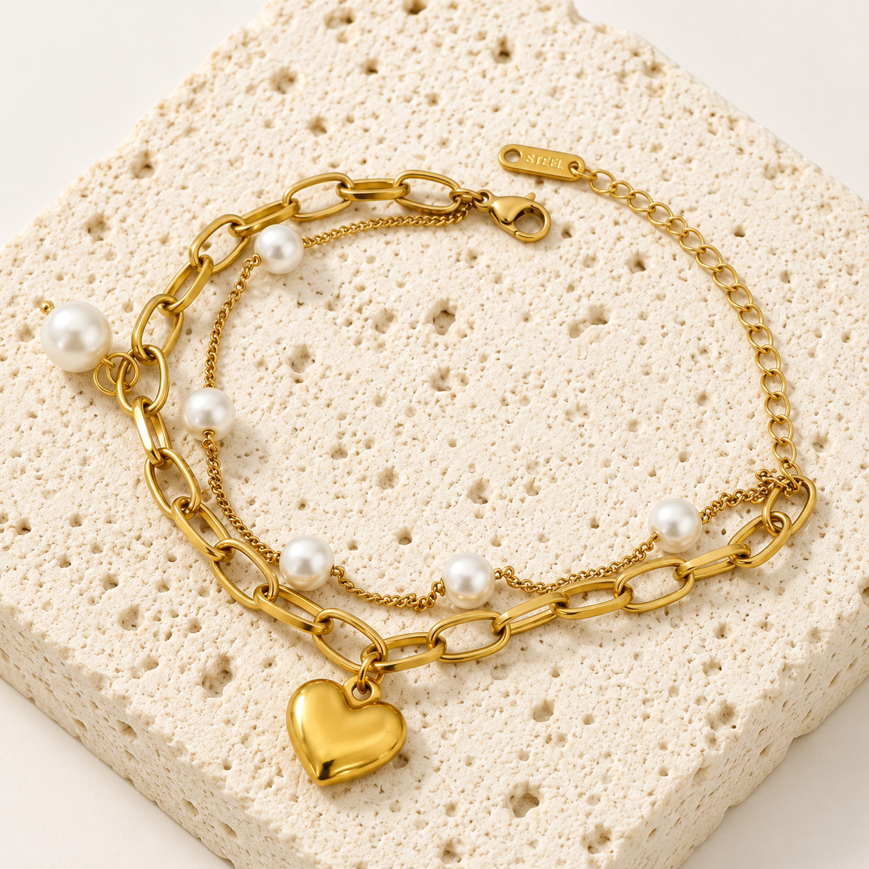 Pearl Heart Bracelet