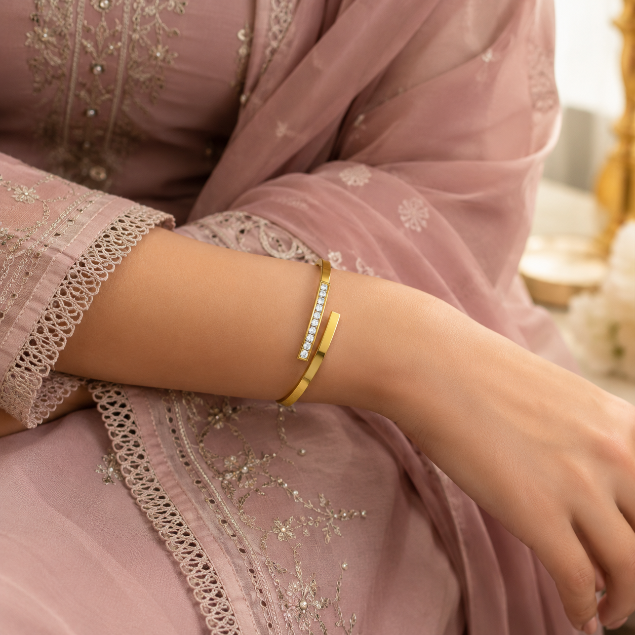 Crystal Open Cuff Bracelet