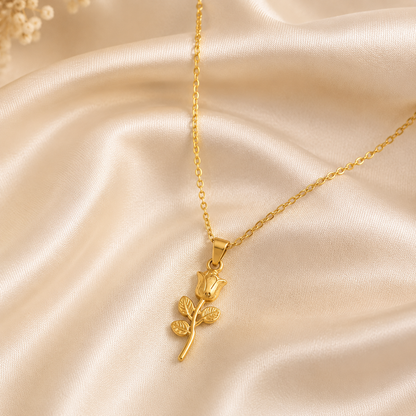 Elegant Rose Pendant Necklace