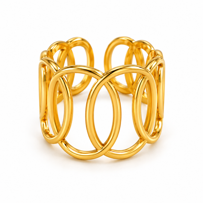 Gold-Tone Interlocking Oval Ring
