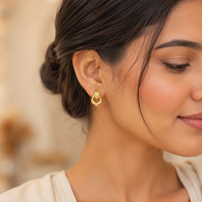 Sculpted Aura Drop Earrings