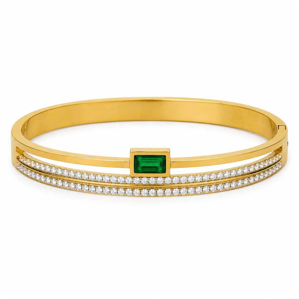 Green Stone Crystal Bangle