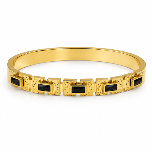 Black Stone Bangle