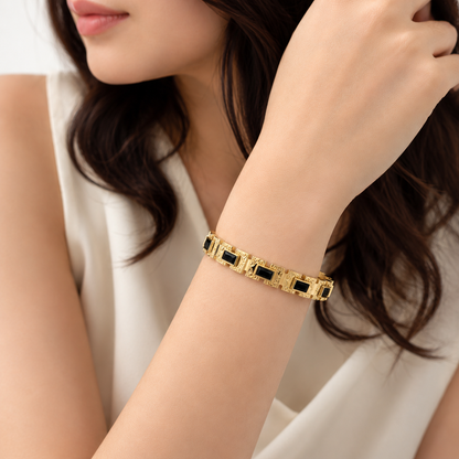 Black Stone Bangle