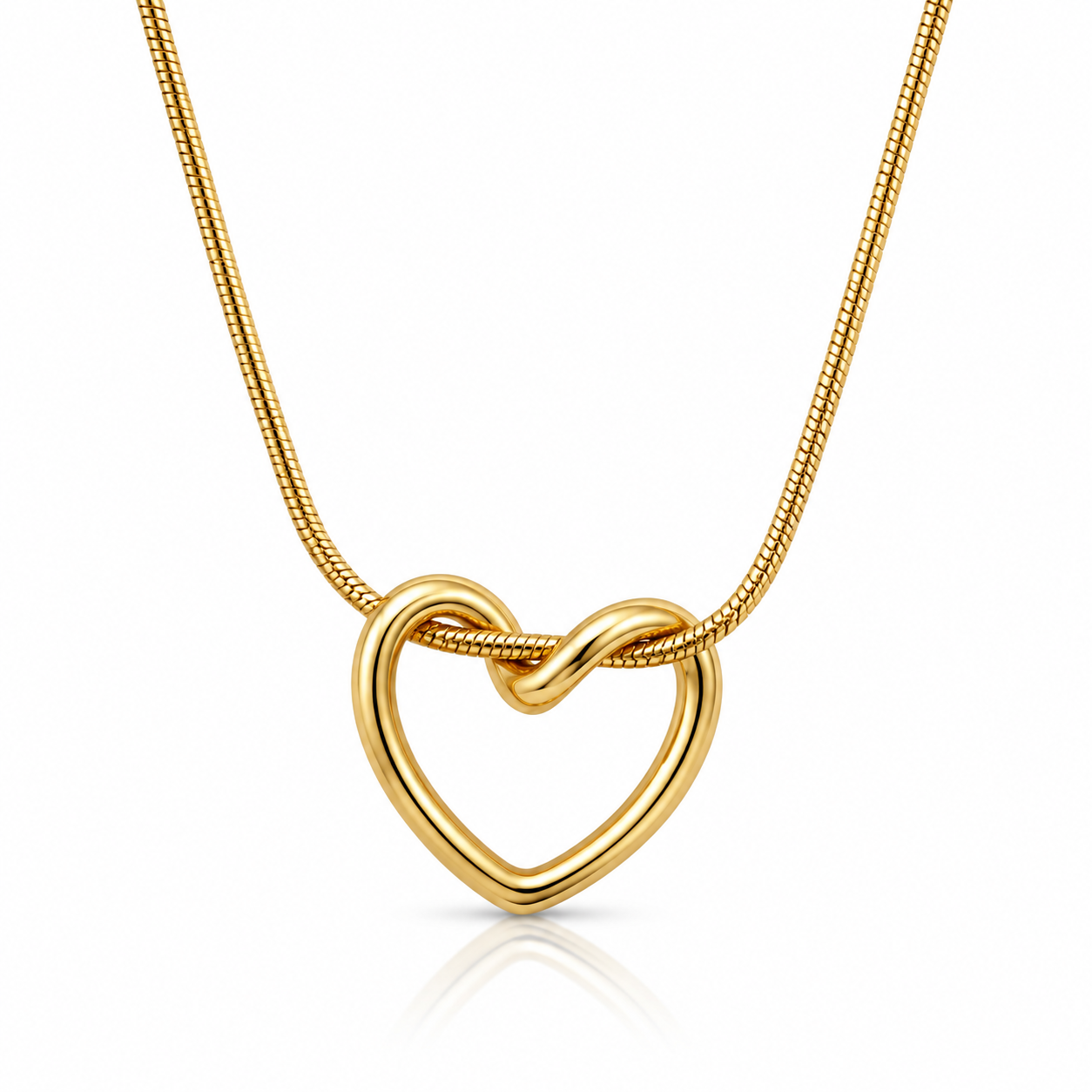 Snake Chain Heart Pendant Necklace