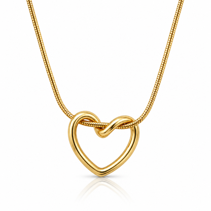 Snake Chain Heart Pendant Necklace