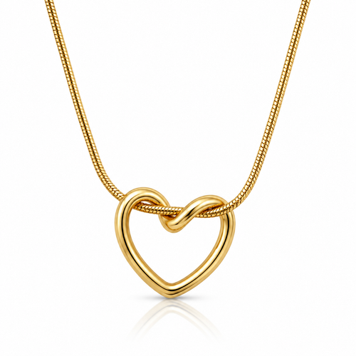 Snake Chain Heart Pendant Necklace