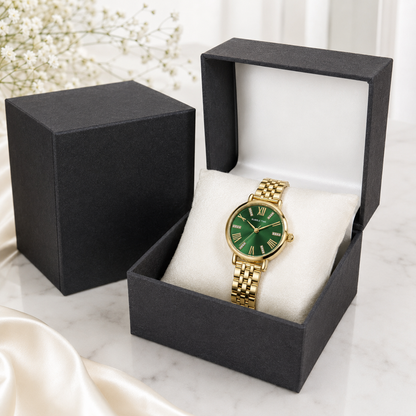 Women’s Gold-Tone Green Dial Watch
