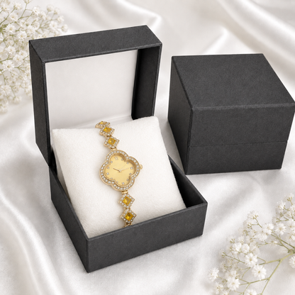 Floral Crystal Bracelet Watch