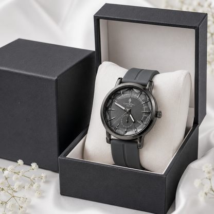 Diamond Cut Silicone Strap Analog Watch
