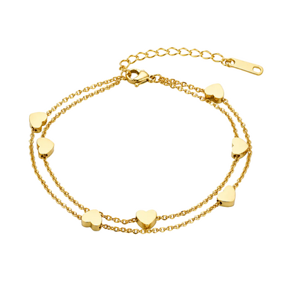 Double Heart Layer Bracelet