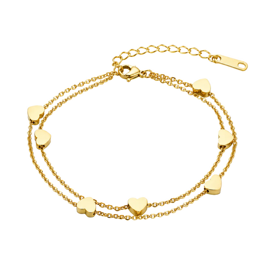 Double Heart Layer Bracelet