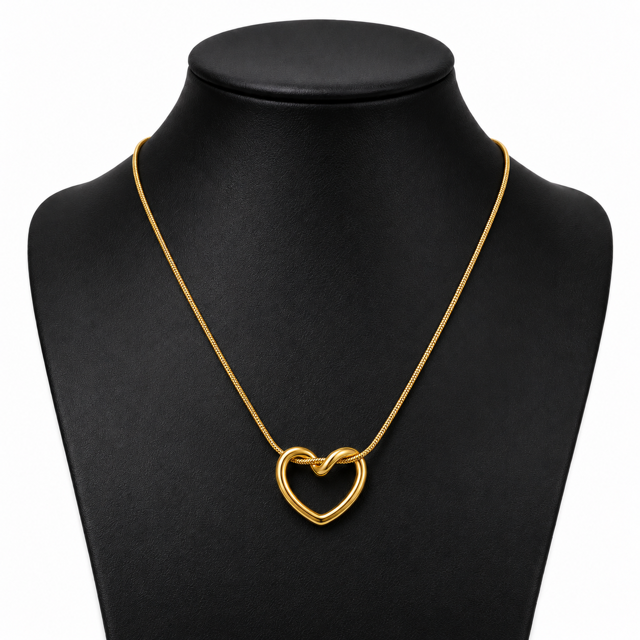 Snake Chain Heart Pendant Necklace