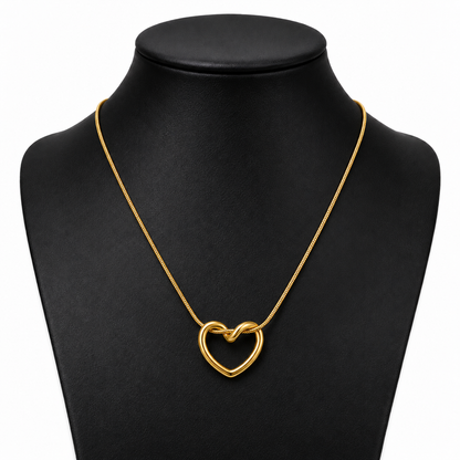 Snake Chain Heart Pendant Necklace