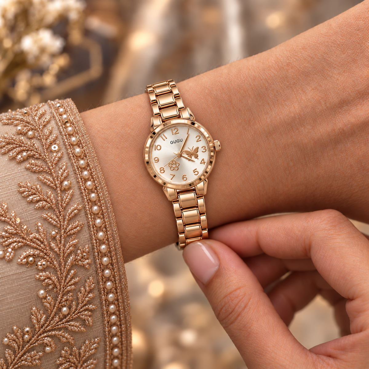 Butterfly Bloom Rose Gold Watch