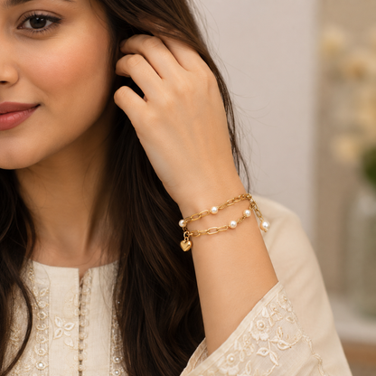 Pearl Heart Bracelet
