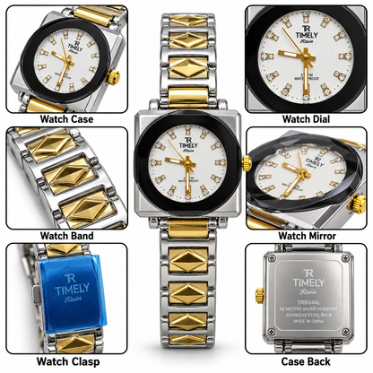 TIMEFY Rain Two-Tone Crystal Watch
