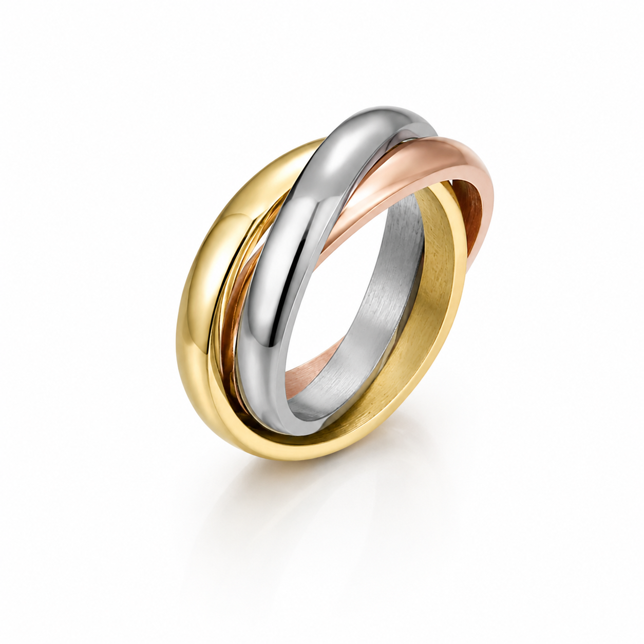 Three Colour Interlocked  Ring