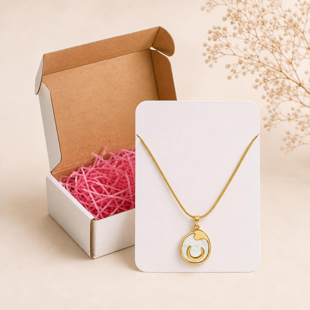 Abstract Enamel Pendant Necklace
