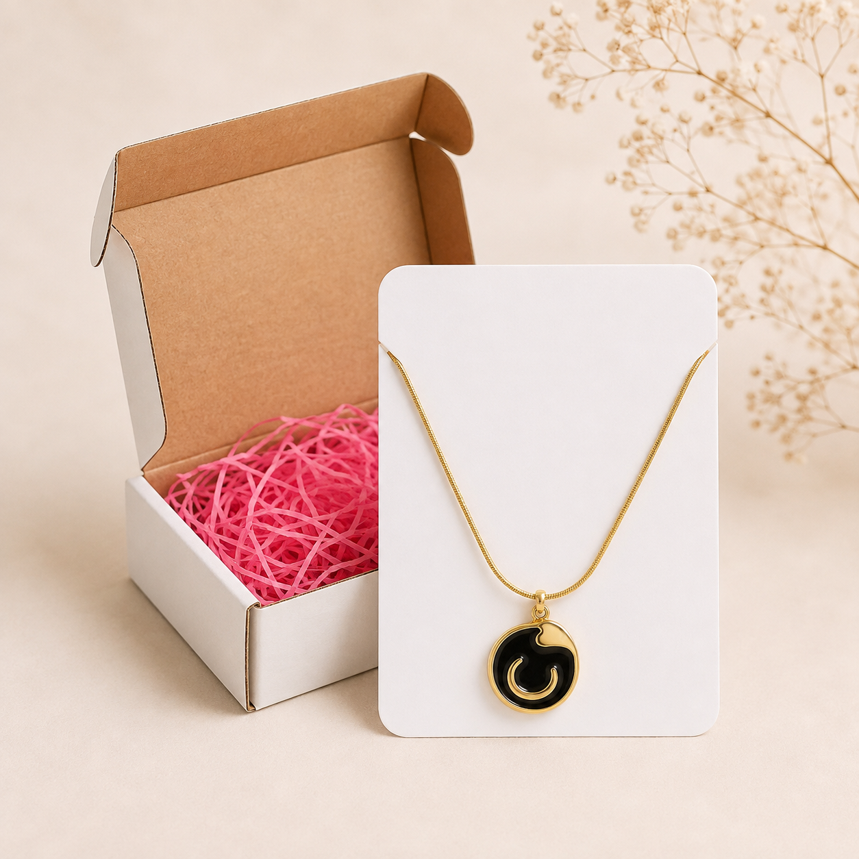 Abstract Enamel Pendant Necklace