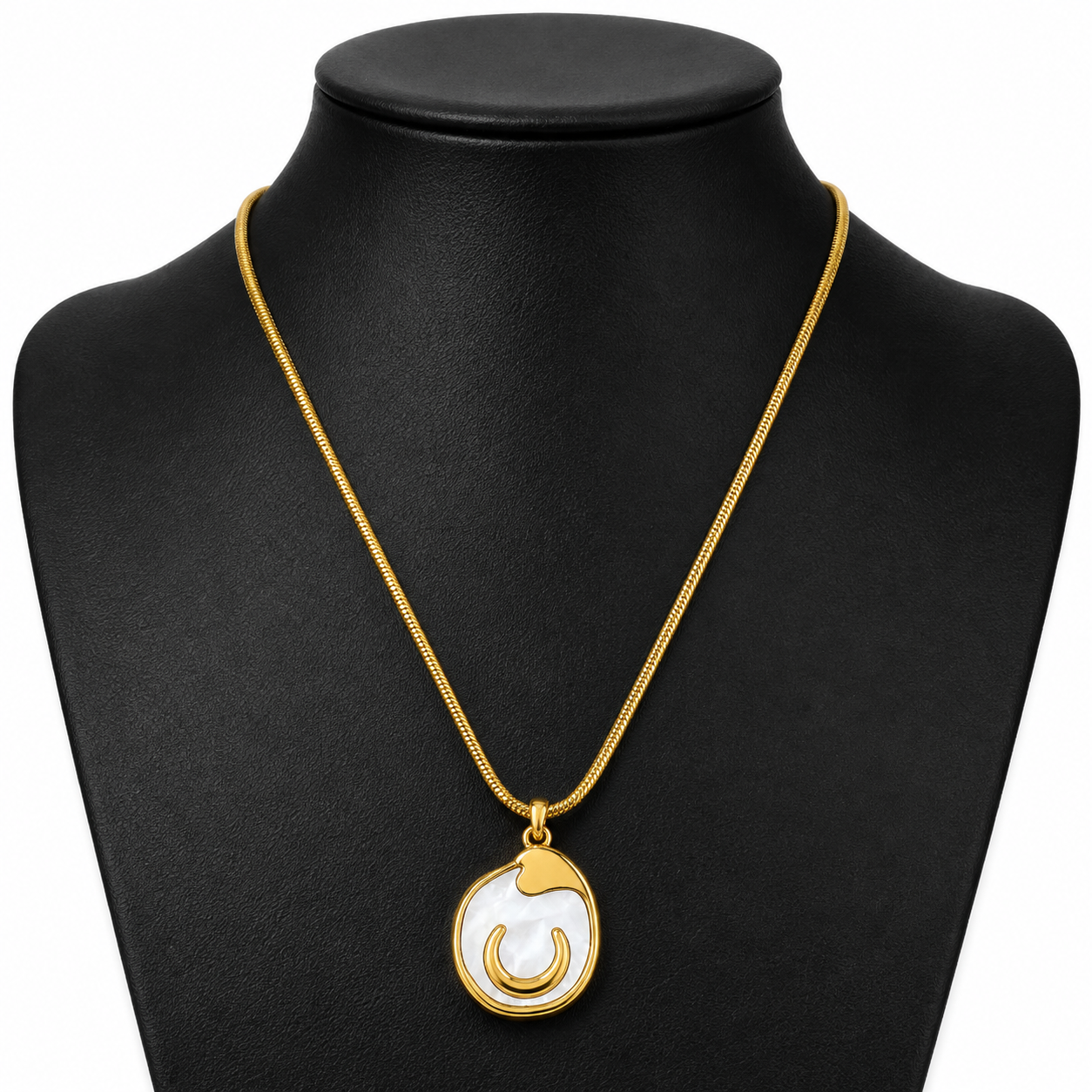 Abstract Enamel Pendant Necklace