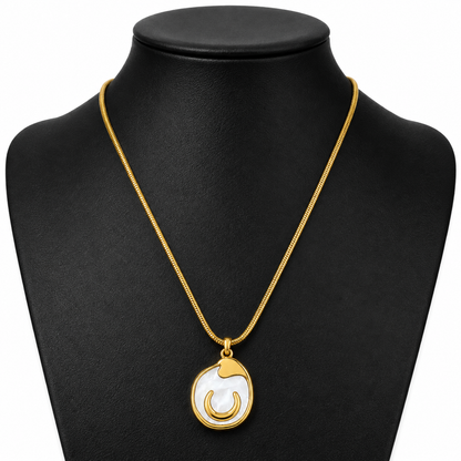 Abstract Enamel Pendant Necklace