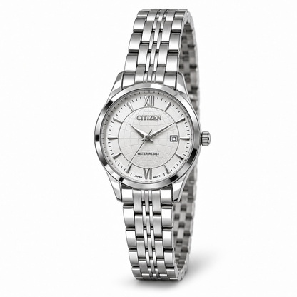 CITIZEN Silver Globe Dial Classic Watch