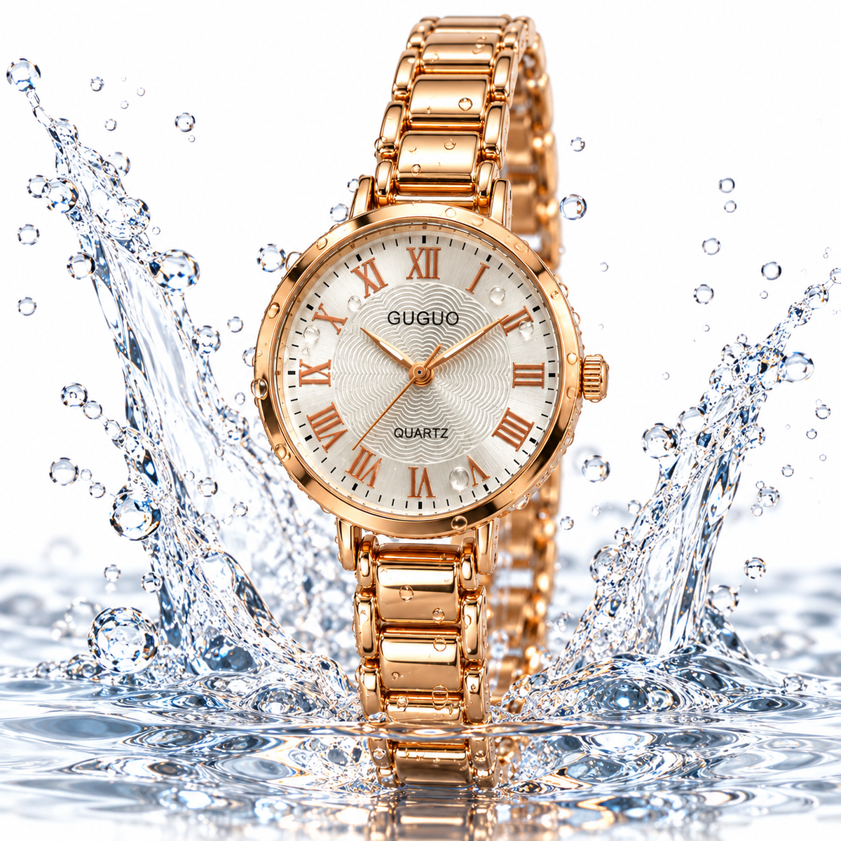 GUGUO Roman Elegance Gold Watch