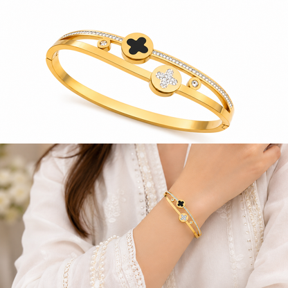 Clover Crystal Bangle