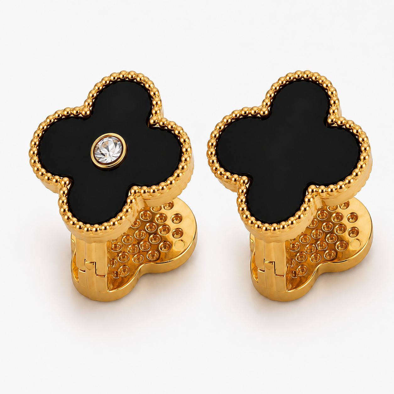 Double-Sided Clover Stud Earrings