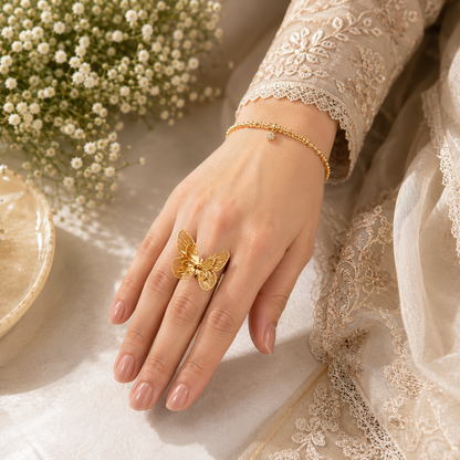 Double Butterfly Adjustable  Ring