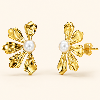Pearl Petal Earrings