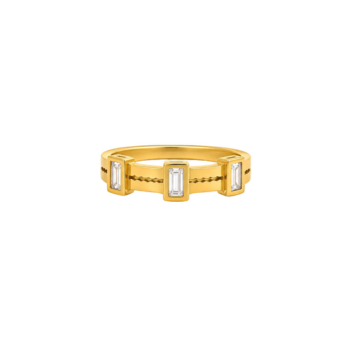 Golden Trio Stone Ring
