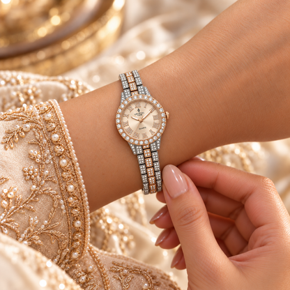 Two-Tone Diamond Roman Watch