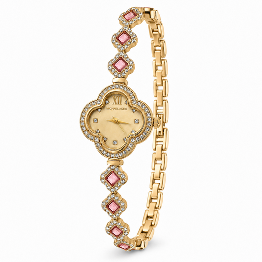 Floral Crystal Bracelet Watch