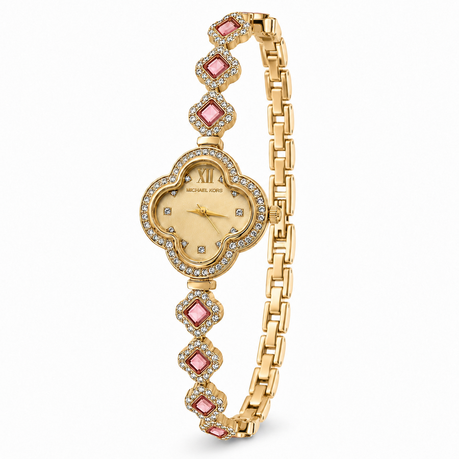 Floral Crystal Bracelet Watch