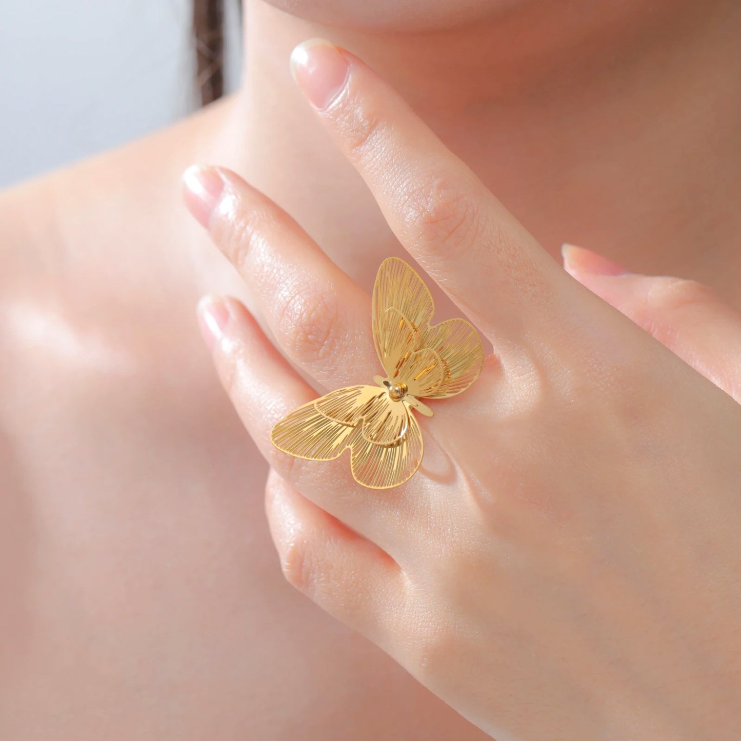 Double Butterfly Adjustable  Ring
