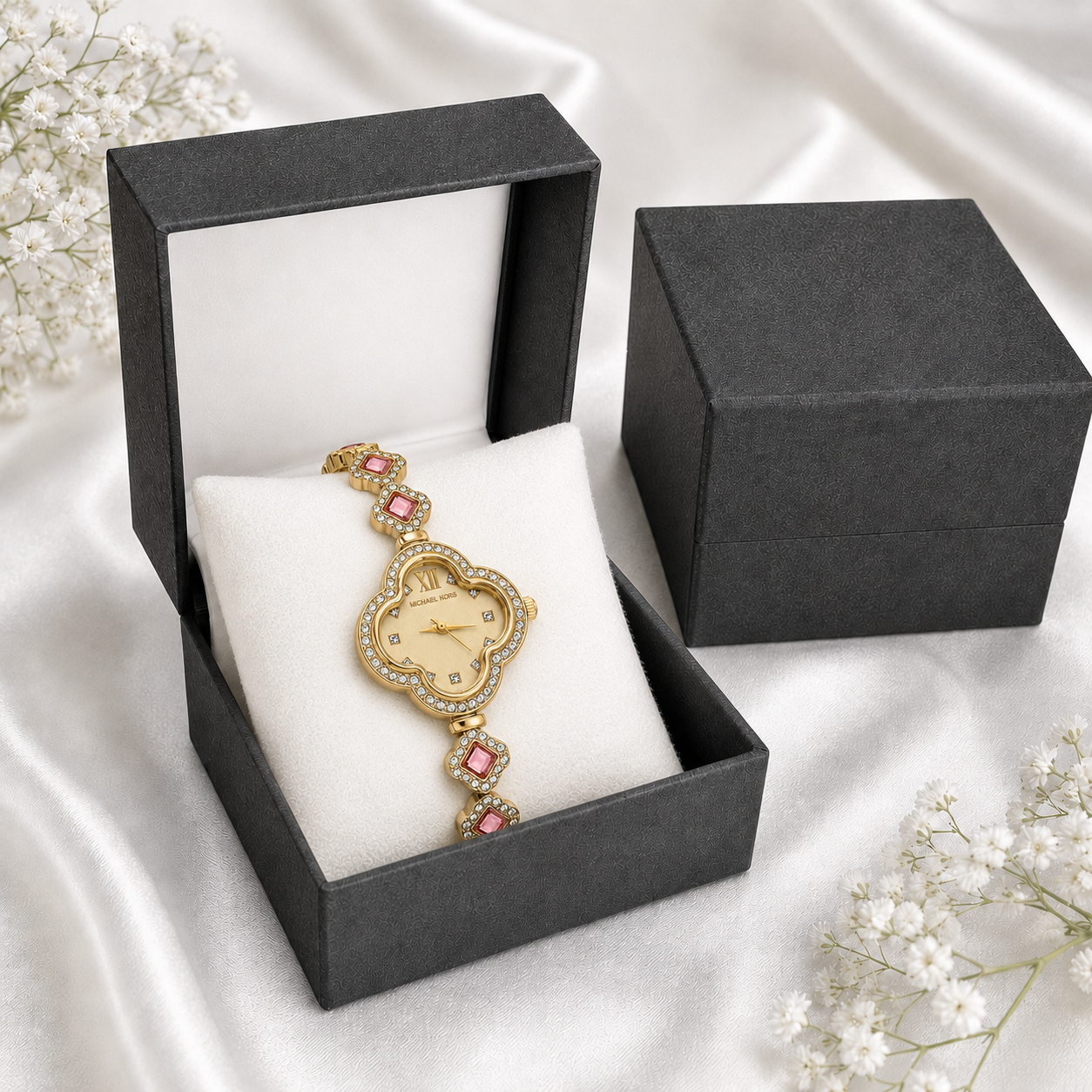 Floral Crystal Bracelet Watch
